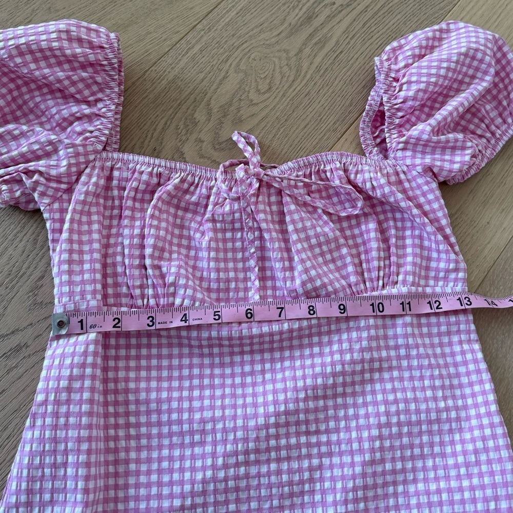 Zara Pink checkered gingham Dress Small - Picture 9 of 12